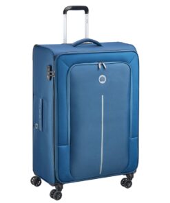 Delsey Caracas 71cm Soft Luggage 4 Double Wheel Trolley Case with TSA Lock - Blue