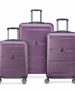Delsey Comete Plus Hard Case 4D Wheels 3 Piece Trolley Set Luggage - Purple
