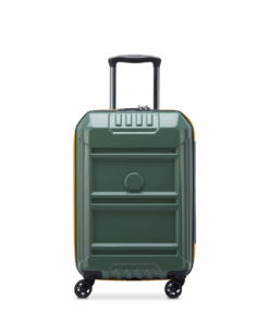 Delsey Rempart 55cm Cabin Trolley Case 4D Wheels Security Zip - Green