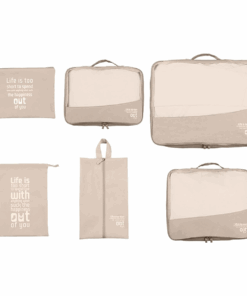 Deluxe 6-Piece Travel Organiser Set - Beige