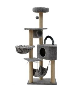 Deluxe Plush Cat Tree Large (1.55m) - Grey