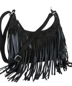Designer Tassel Bucket Shoulder Bag - Black