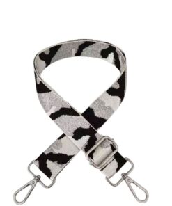 Detachable Bag Strap - Silver, White and Black Camo Print