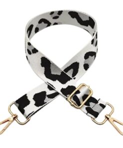 Detachable Bag Strap - White, Black and Silver Leopard Print
