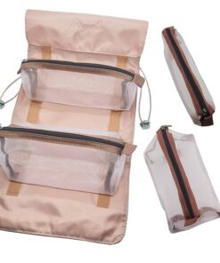 Detachable Cosmetic Bag Large Capacity Travel Makeup Bag Toiletry Organizer - Purple - Pink