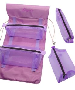 Detachable Cosmetic Bag Large Capacity Travel Makeup Bag Toiletry Organizer - Purple - Purple