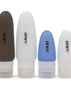 Dewy - Leakproof Travel Bottles for Toiletries (2 x 89ml & 2 x 37ml Blue)