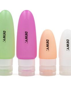 Dewy - Leakproof Travel Bottles for Toiletries (2 x 89ml & 2 x 37ml, Multi)