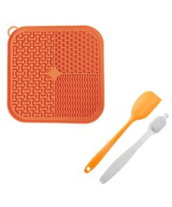 DHAO Dog Slow Feeder Licking Mat Dispensing Treater - Orange