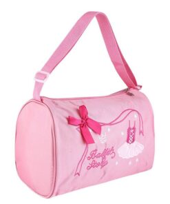 DHAO-Girl Kids Dance Ballet Swim Bag Backpack Embroidered Tote - Pink