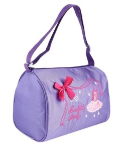 DHAO-Girl Kids Dance Ballet Swim Bag Backpack Embroidered Tote - Purple