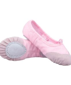 DHAO-Girls Pink Canvas Dance Slipper Ballet Gymnastics Yoga Shoes - EU 32