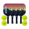 Diadem ICON Pickleball Paddle - AZ (4-pack PLUS 4 balls)