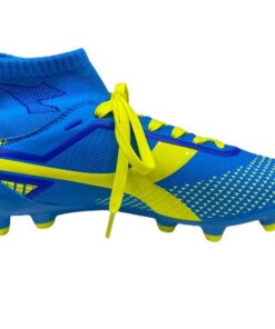 Diadora - Unisex Kinetic Firefly 2.0 GS Soccer Boot with Elasticated Sock - Aqua/Purple/Yellow - UK 5