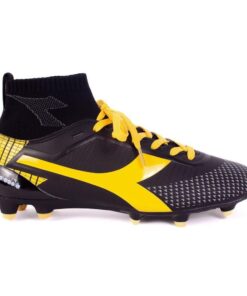 Diadora - Unisex Kinetic Firefly 2.0 GS Soccer Boot with Elasticated Sock - Black/Gold - UK 3
