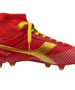 Diadora - Unisex Kinetic Firefly 2.0 GS Soccer Boot with Elasticated Sock - Red/Gold - UK 4
