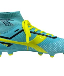 Diadora - Unisex Kinetic Firefly 2.0 GS Soccer Boot with Elasticated Sock - Sky Blue/Yellow - UK 5