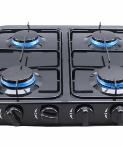 Digimark 4-Burner Gas Stove with Auto-Ignition - Black -Stainless Steel