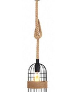 Dining Room Lights for Ceiling Single Pendant Light Birdcage Rope Style