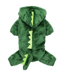 Dinosaur Design Dog Clothes Warm Pet Hoodies Costume for Small & Medium Dog - L