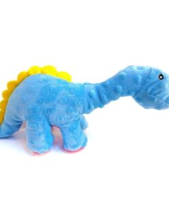 Dinosaur with Chew Sound Technology Durable Plush Squeaker Dog Toy - Blue