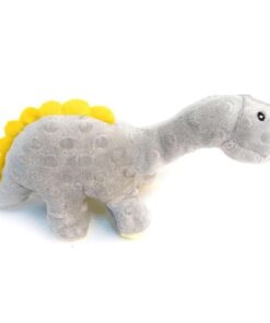 Dinosaur with Chew Sound Technology Durable Plush Squeaker Dog Toy - Grey