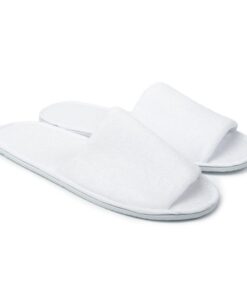 Disposable Hotel Open Toe Toweling Slippers - 100 Pairs