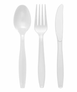 Disposable Plastic Bulk Cutlery Set -Knives - Forks- Table Spoons