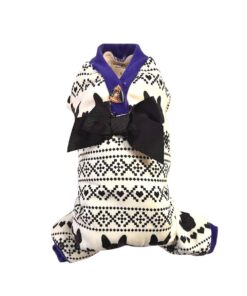 DL PJ with Boston Terrier and Bow Black