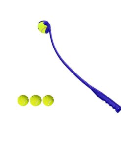 Dog Ball Slinger with 3-pack Tennis Balls (65 x 5cm) - Blue