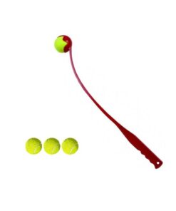 Dog Ball Slinger with 3-pack Tennis Balls (65 x 5cm) - Red