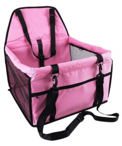 Dog Booster Car Seat with Clip-On Leash & Pocket