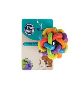 Dog Chew Toy - Tangled Ball - Rubber - Multi-Coloured - 6cm - 12 Pack