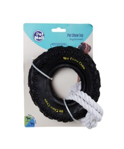Dog Chew Toy - Tire - BPA-Free Plastic - Black - 10 Pack