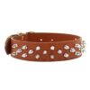 Dog Collar Leather Durable Pet Collars - Brown - 57.5cm