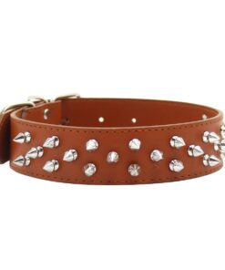 Dog Collar Leather Durable Pet Collars - Brown - 57.5cm