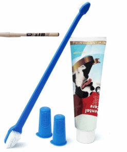 Dog Dental Care Kit Dog Cat Pet Toothpaste Finger Toothbrushes Added Pen