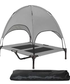 Dog Elevated Canopy Bed-Portable Raised Camp Tent Beds - Pet Cooling Bed- L