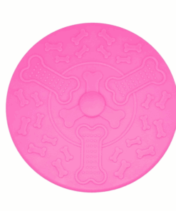 Dog Frisbee Soft Rubber Flexible Flying Disc Pet Dog Toy - Pink