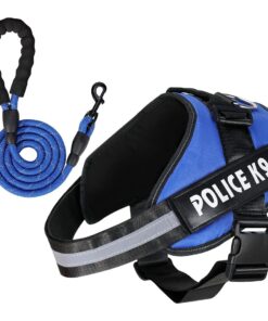 Dog Harness and Leash for Large Dog No-Pull Reflective Dog Vest - Blue