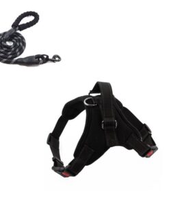 Dog Harness & Lead Black XS