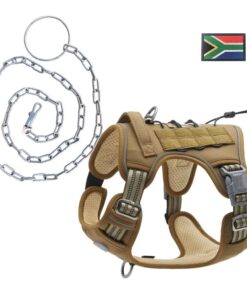 Dog Harness - No Pull Tactical Dog Harness + Dog Chain Leash + SA Patch