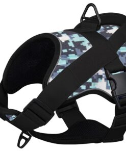 Dog Harness Tactical Dog Vest With Reflective Strip For Medium Large Dog - Camouflage Blue - M