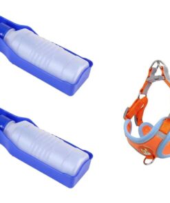 Dog Harness Vest Leash With Portable 400ml Pet Water Bottle