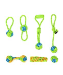 Dog Rope Toy Dog Chewing Teeth Cleaning Molars Chewing Rope Toy 7-Piece Set