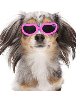 Dog Sunglasses Adjustable Pet Goggles UV Proof for Small Breed Dog - Pink