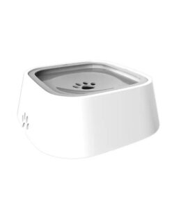 Dog Water Bowl - Splash Proof Floater - Grey