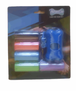 Doggie Poop Bags - 6 Rolls With Bone Dispenser