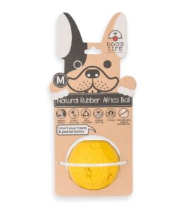 Dog's Life Natural Rubber Dog Toy Africa Yellow - S