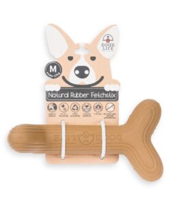 Dog's Life Natural Rubber Dog Toy Fetchstix Brown - L